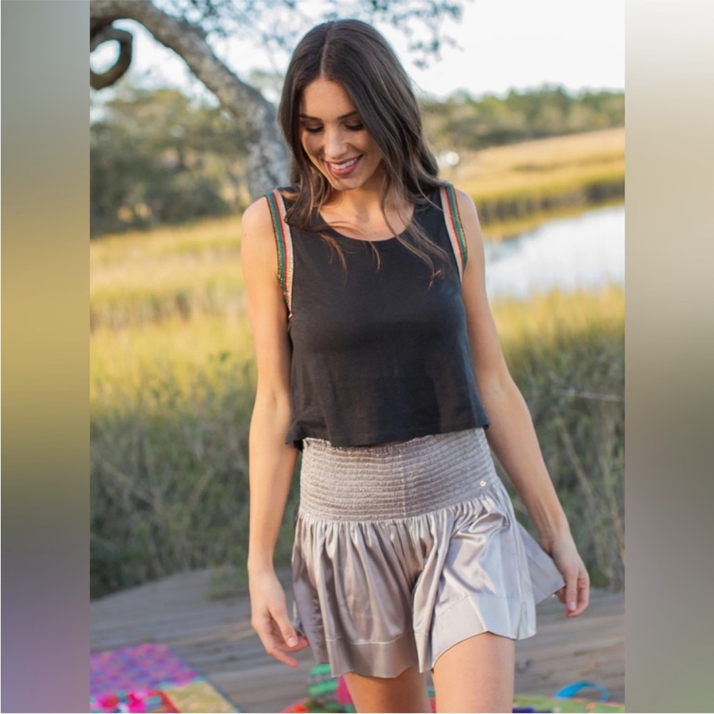 Natural Life silver Smocked shorts
